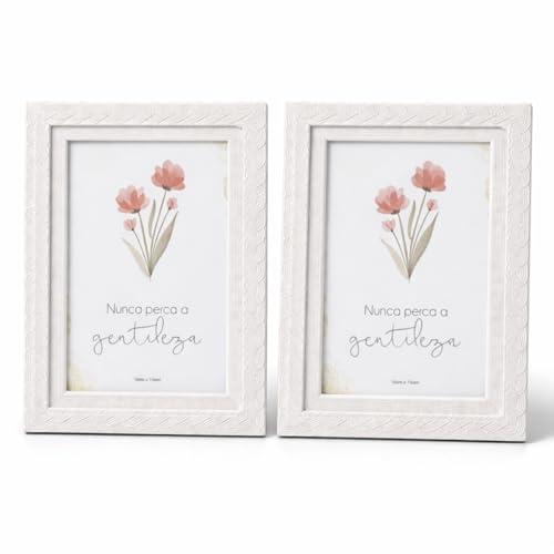 Kit com 2 Porta Retrato - Retratos 10cm x 15cm em MDF Com Moldura Decorada Ideal Para Suas Fotos Pode Colocar em Salas Escritorios Quartos Elegante Premium