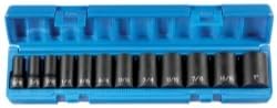 12 Piece 3/8" Drive Semi Deep 12 Point SAE Impact Socket Set