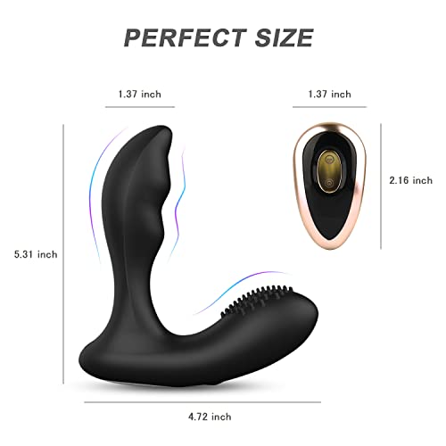 Prostate Massager Anal Vibrator Anal Vibrating Plug with Remote Control, G-spot Vibrator Sex Toys for Men, Women and Couple, Upgraded Rechargeable 12 Speeds Waterproof Silicone Soft Skin-Friendly