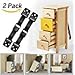 Baby Safety Anti Tip Furniture Straps ,Anchor Furniture TV Straps Safety & 4 Child Safety Lock - Dwarm All Metal Parts (2 x Black Strap Kit)