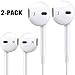 2PACK Earbuds Microphone with Volume Control, Stereo Headphones with Mic, Android Earphones Noise Cancelling Earphone Whitethumb 2