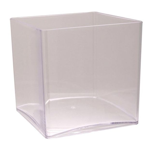 Acrylic Cube Vases - 10cm, 15cm, and 18cm - Vases for Flowers, Candles, and Succulents - Modern and Stylish. (2 Vases, 18cm Cube)
