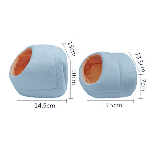 MSOO Lovely Warm Small Animal Bed Mat Hamster Chinchilla Rabbit Nest Pet Supplies New (Blue, L)