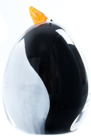 Caithness Glass Piece Crystal Sarah P Art Glass Small Penguins Paperweight, Black/ Orange/ White - Image 3
