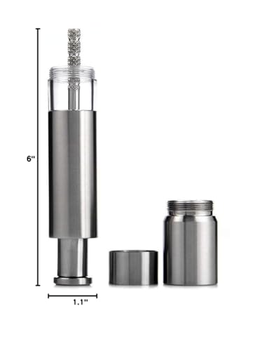 Salt and Pepper Grinder Set of 2,Stainless Steel Push Button Grinder Modern Design Thumb Grinder, for Black Pepper, Sea Salt and Himalayan Salt, Spice and Salt