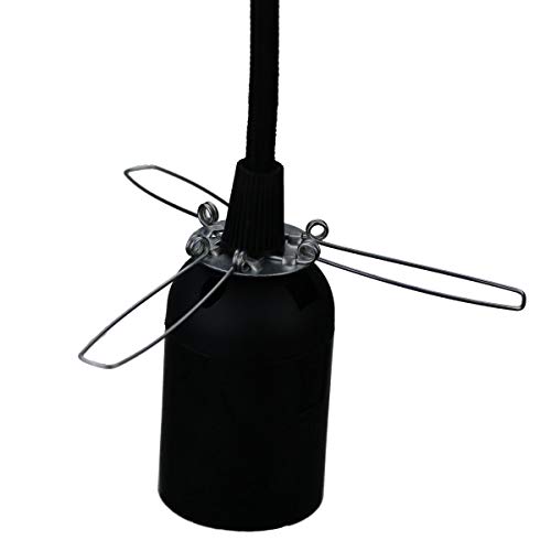 Ceiling Pendant Light Lantern Fixture Kit Retro Hanging Lamp Fixing Nut 60-inch Cord Edison E27 Bulb Socket Holder ï¼ˆBlack)