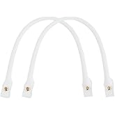 LannuMet 2pcs PU Leather Handbag Handles Purse Handles Replacement Bag Accessories,40cm/15.75",White