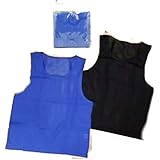 ATHLET Athletic Works Practice Vests 2 Count (Pack of 2) Total 4 (Black & Blue Youth Size