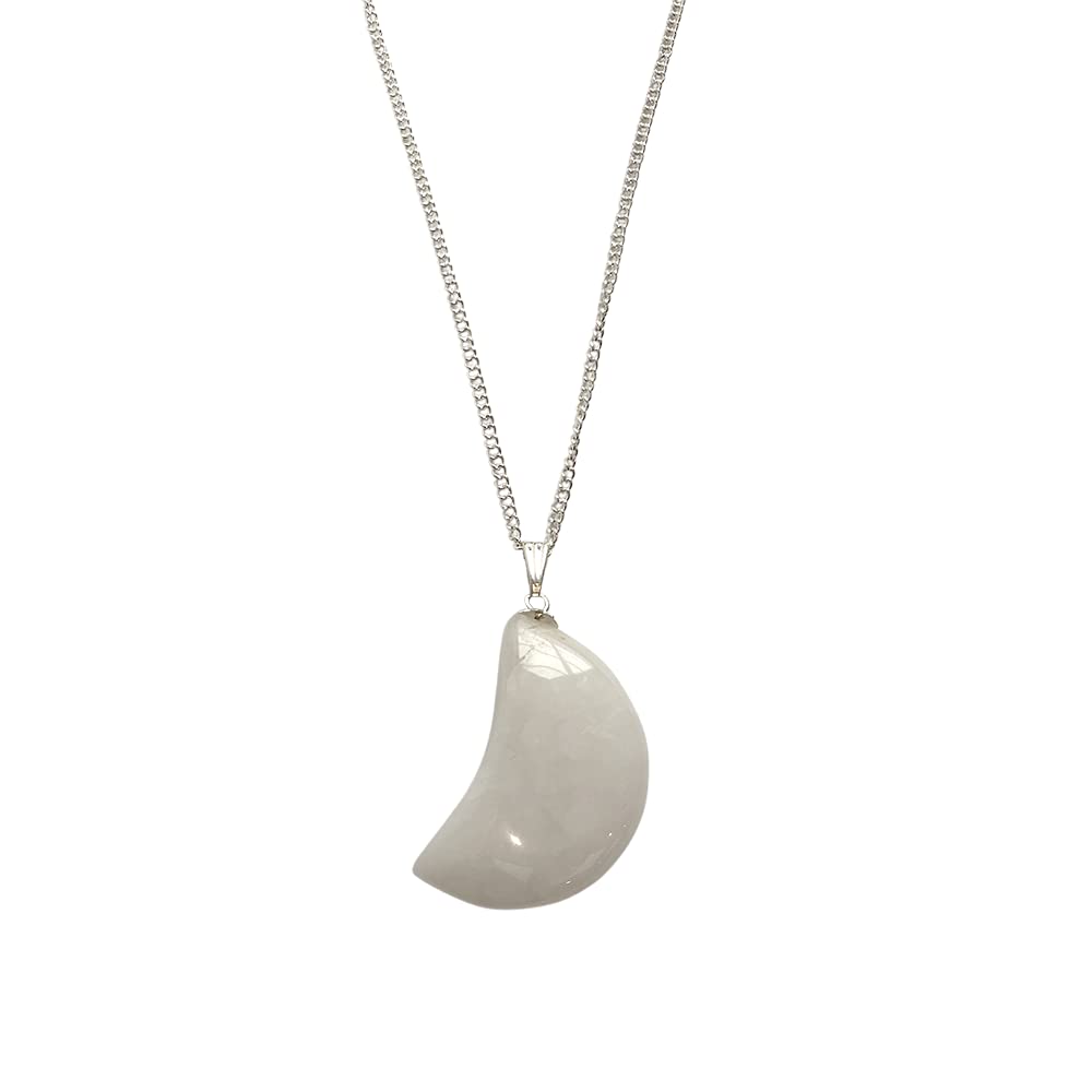 VIE Crescent Shaped Pendant, 4x2cm (White Agate)