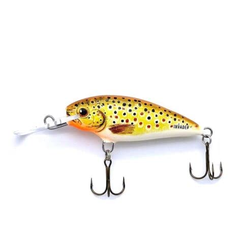 EVERBAY DORADO Wobbler Fishing Lure-Hard Crankbait-Fishing Tackle, Topwater Life-Like Swimbait for Perch Pike Zander Trout Salmon Catfish Chub Barbel Trolling in Freshwater, Floating - INVADER 5cm TR