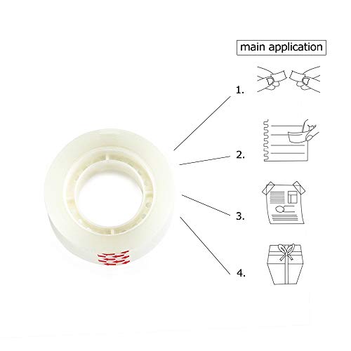 Faxco 16 Rolls Clear Adhesive Tape, Transparent Tape, Clear Tape Refills Rolls, Crystal Premium Tape for Office, Home, School(420yd)