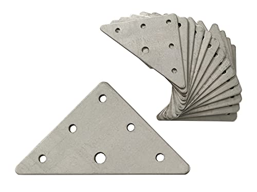 OMIDEAS 15 x Corner Bracket (70 x 70 x 1.5) Flat Triangular Wood Metal Galvanised Fixing Plate Brace Connector