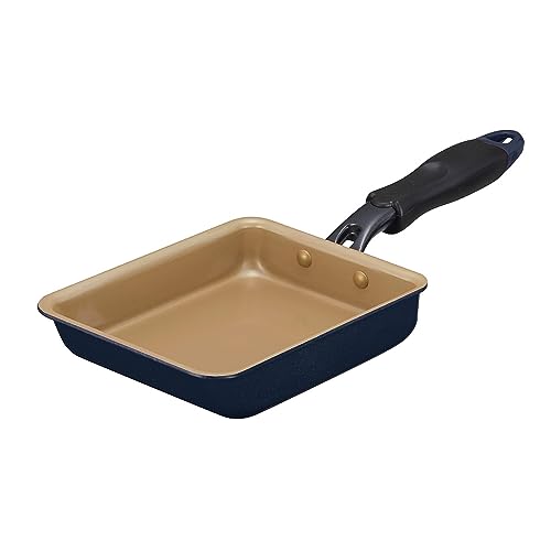 エバークック 卵焼き 13×18㎝ オール熱源対応(IH対応) 【500日保証】 こげつきにくいフライパン PFOA PFOS フリー ネイビー ドウシシャ