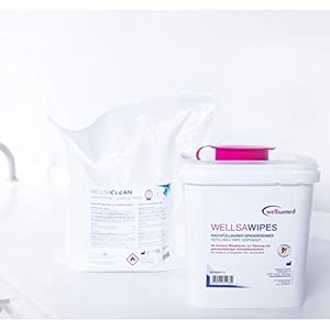 Wellsamed Wellsaclean Navulbare dispenseremmer, voutdoekdispenser, leeg, vliesdoekdispenser, hersluitbaar, max. 5 liter…