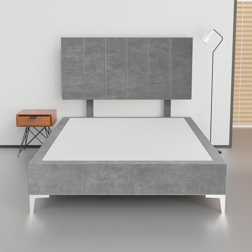 Greaton, 15” Premium Velvet Material Wood Platform Bed with Headboard, Durable,…