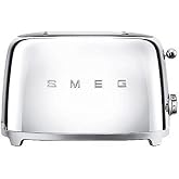 Smeg TSF01SSUS 50's Retro Style Aesthetic 2 Slice Toaster, Chrome (Renewed)