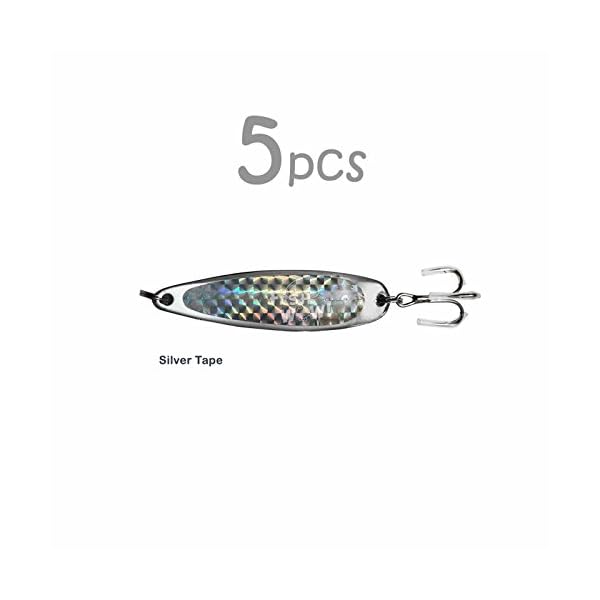 5pcs-Fish-WOW-1oz-Fishing-Spoon-with-a-Treble-Hook-Fish-Jigging-Casting-Lures-Silver-Tape