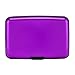 ELFISH RFID Blocking Credit Card Protector Aluminum ID Case Hard Shell Business Card Holders Metal Wallet for Men or Women (Aluminum, Purple)