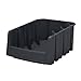 Akro-Mils 30776 Economy Stacking Shelf Plastic Storage Bins, (18-Inch x 6-5/8-Inch x 7-Inch), Black (10-Pack)