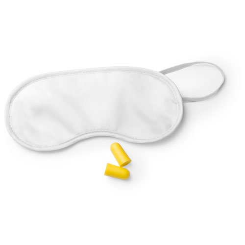 eBuyGB Colourful Eye Mask and Ear Plug Set, White