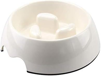 Ohguya 400ml White Pet Peddy Slow feeders Dog Slow Feeding Bowl Bloat Stop Anti-Gulping Slow Feed Dog Bowl