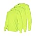 Fit In Basic Safety High Visibility Long Sleeve Construction Work Shirts Pack for Men Work Gloves Included Large, Safety Green (3pk)