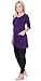 Popana Women's Tunics With Pockets - Loose Fit Round Neck Tunic Top to Wear With Leggings - Made In USA X-Large Eggplant