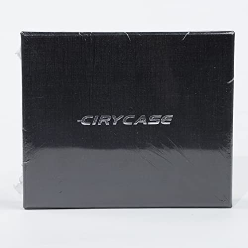 CIRYCASE Portafoglio Uomo in Vera Pelle, Blocco RFID Portacarte Uomo con 14 Carte Scomparti & 2 Finestre Trasparenti per Carte ID, Bifold Verticale Portafogli con Confezione Regalo