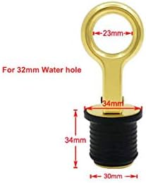 DollaTek Marine Boat Snap -Tite Drain Plug Drainer Stopper Thread Bung for 1 1/4 inch 32mm Hole - Brass Rubber - Image 3