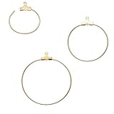 10 Gold Beading Hoop Earring Finding Components