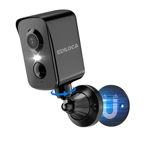 Magnetic WiFi Camera Indoor/Outdoor, Surveillance Camera 2K 3MP Wireless Rechargeable Battery, 300° Rotation, Human PIR Detection, Color Night Vision, Waterproof IP65
