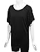 LL WT742 Womens Boat Neck Short Sleeve Dolman Drape Top XXXL Black