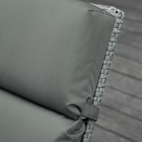 Outsunny Outdoor Lounge Chair Cushion Set of 2, Non-Slip Chaise Lounge Cushions, Sun Lounger Pads for Indoor Outdoor, 77.2" x 21.7", Dark Grey