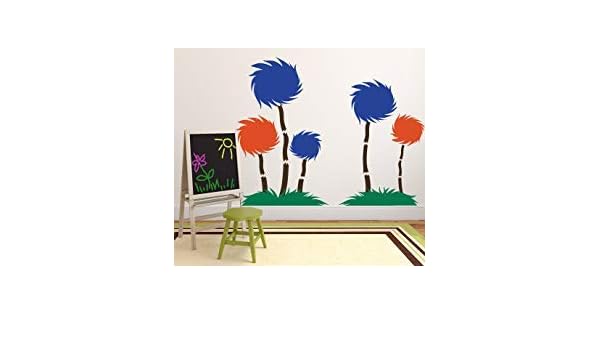 Amazon Com Qiu1936 Dr Seuss Wall Decor Tufted Trees Classroom
