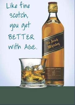 Humorous Birthday Card - Male - Fine Scotch, Better with Age - from The Mooning Duck Range (Ukg-616393)
