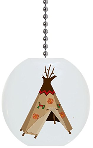 Teepee Tribal Art Solid Ceramic Fan Pull