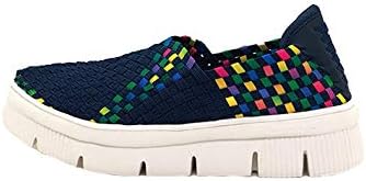 ゴムゴム かかと踏める シューズ レディース 軽量 メッシュ 厚底 スリッポン スニーカー S 22cm ネイビー Gomu56 ゴムゴム スニーカー Amazon