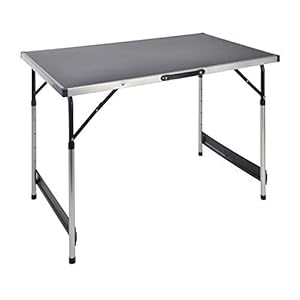 In hoogte verstelbare aluminium campingtafel, 100 x 60 cm, verstelbaar op 4 hoogtes (73, 80, 87 en 94 cm), handig inklapbaar