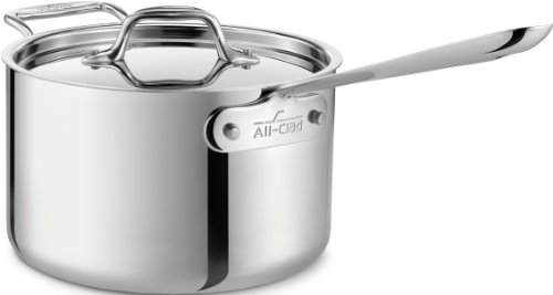 All-Clad 4203 with Loop Stainless Steel Tri-Ply Bonded Dishwasher Safe
Sauce Pan with Loop Helper Handle and Lid Cookware, 3-Quart, Silver