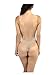 Leright Women's U Plunge Body Suit Backless Thong Bottom Bridal Shapewear, Nude, 36