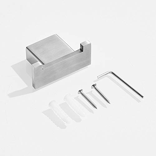 Heable Robe Hook Brushed Nickel, Bathroom Hardware Stainless Steel Robe Coat Hook Wall Mounted