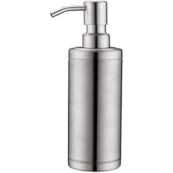 Countertop Soap Dispenser Brushed Nickel Delle Rosa 10OZ/300ml 304 Stainless Steel Liquid Bottle Dispenser for Kitchen, Bathroom Essential Oils, Lotions, Liquid Soaps