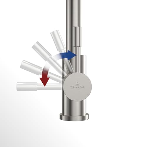 Villeroy & Boch Avia 2.0 Kitchen Taps, High Pressure Kitchen Faucet with Ceramic Cartridge and 360° Swivel Radius, Low Consumption Sink Faucet, Spout Height 235 mm, Gold
