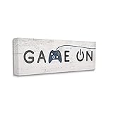 Stupell Industries Game On Video Gamer Phrase Blue