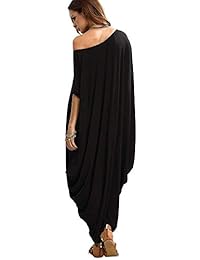 Verdusa, vestido harén, mangas caftán, un hombro descubierto, estilo boho, para dama