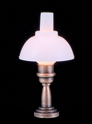Melody Jane Dollhouse Copper Oil Table Lamp Miniature 1:24 Electric Lighting
