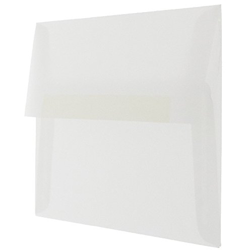 JAM PAPER A7 Translucent Vellum Invitation Envelopes - 5 1/4 x 7 1/4 - Clear - 50/Pack