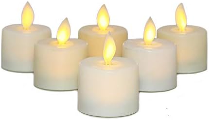 Flameless Flickering LED Tea Lights Candles Flameless Votive Candles Realistic Dancing LED Flames Battery Operated Candles Electric Fake Candle Unscented LED Tealight Candles Warm White, Pack of 6