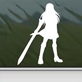 Fairy Tail Erza Scarlet White Sticker Decal Anime Cartoon White Car Window Wall Macbook Notebook Laptop Sticker Decal