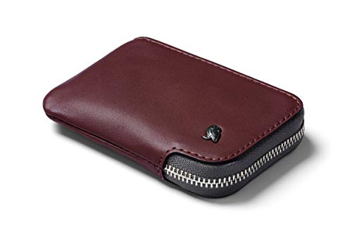 Bellroy Leather Card Pocket Wallet, slim zipper wallet (Max. 15 cards, bills and coin pouch) - Wine